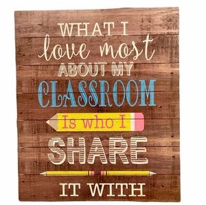 What I Like About My Classroom Wood Desk Sign